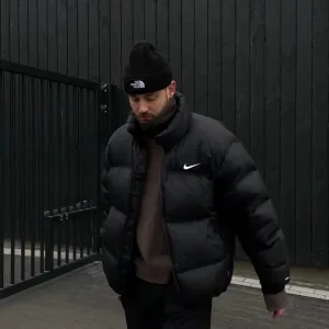 Luxury Nike Down Jacket Red Gore-Tex Cotton Woven Fabric Three-Layer Composite Autumn Winter Early Zippered Pocket