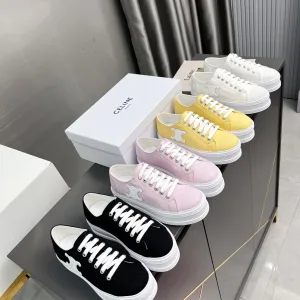Luxury Celine Canvas Shoes White