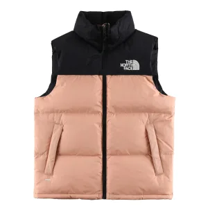 High Quality The North Face Vest Red Wool Down Embroidery