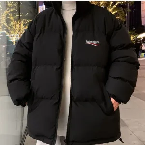 High Quality Super Clone Balenciaga Coat Blue Cotton Down High Cost Performance Simple And Elegant Street Style High-End
