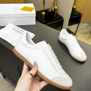 High Quality Super Clone Margiela Skate Shoes Red Genuine Leather Top-Grain Cowhide Sheepskin Suede Patchwork Rubber Raw Patch