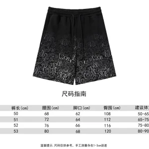 AAA Luxury Dior Shorts Black Cotton Pure Wool