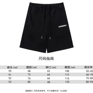 Reps High Quality Burberry Shorts Black Cotton Pure Wool
