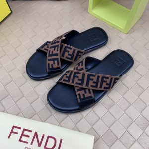 Designer Fendi Cowhide Slippers For Spring