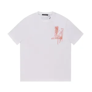 Designer Louis Vuitton Short-Sleeved T-Shirt Yellow Cotton Pure Suede Simple And Elegant Spring Summer