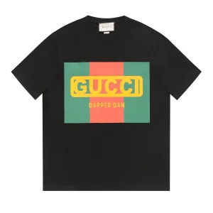 Luxury Reps Gucci Short-Sleeved T-Shirt Black Cotton Pure Spring Summer