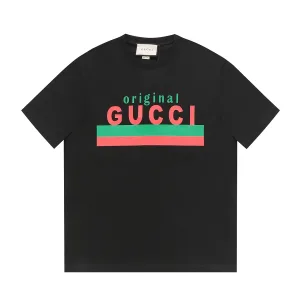 Super Clone High Quality Gucci Short Sleeves Red Cotton Pure Screen Printing