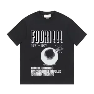 High Quality AAA Gucci Short-Sleeved T-Shirt Black Cotton Pure