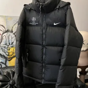Designer Nike Down Jacket Black Duck Lace Embroidery
