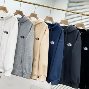 Luxury Super Clone The North Face Hoodie Red Cotton Fleece Fabric Autumn