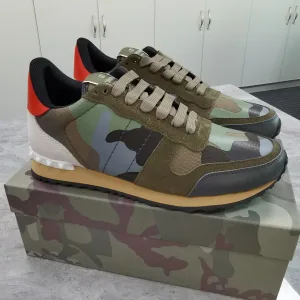 Super Clone Valentino Casual Shoes Cowhide Mesh Lace Exquisite Workmanship Breathable