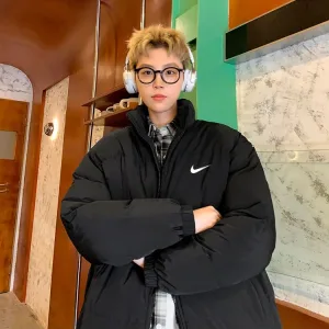Luxury Nike Outerwear Blue Cotton Down