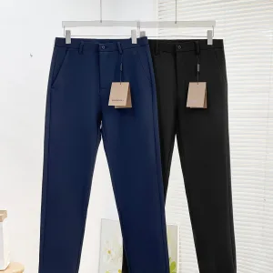 Luxury Super Clone Burberry Trousers Red Silk Velvet Fleece Milk Water-Repellent Fabric Relaxed Fit Autumn Winter