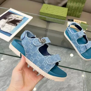 AAA Gucci Sandals Color Cowhide Rubber Outsole Spring Early Embroidery