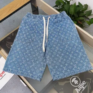 High Quality Reps Louis Vuitton Shorts Red Jacquard Denim Exquisite Workmanship High-End Quality