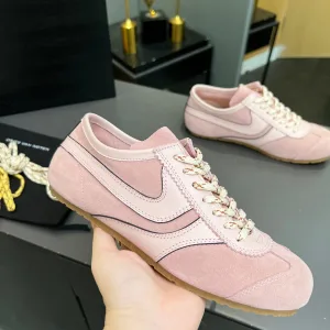 Reps Dries Van Noten Sneakers Red Nylon Suede Cowhide Rubber Lace Running Spring Summer And Lightweight Sole