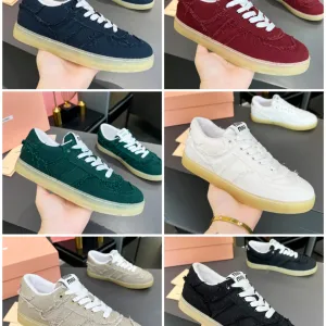 AAA Luxury Miu Sneakers Ash Rubber Denim Retro Distressed Patch