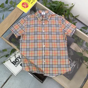 Designer Burberry Short-Sleeved Shirt Red
