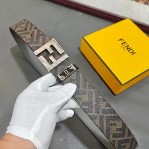 Luxury Super Clone Fendi Belts Copper Genuine Leather Cowhide