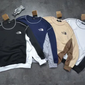 High Quality North Sweatshirt Blue Cotton Silk Milk