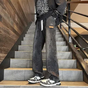 Reps AAA Fila Jeans Blue Denim Street Style Autumn Patch