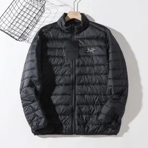 Luxury Archaeopteryx Jacket Red Silk Wool Duck Down Winter Side Pockets