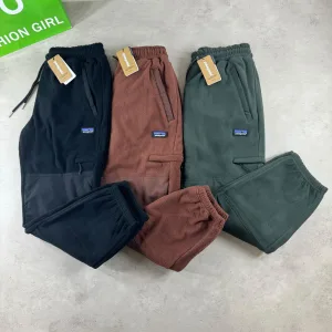 Luxury Super Clone Patagonia Casual Trousers Orange Fleece Woven Fabric Winter Patch