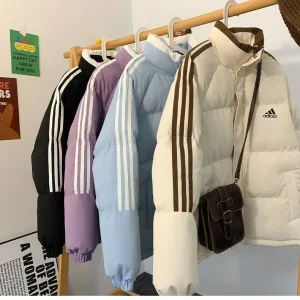 Reps High Quality Adidas Coat Blue Cotton Down Autumn Winter