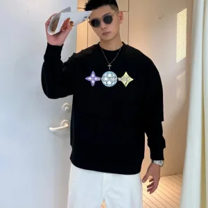 Reps Louis Vuitton Hoodie Red Cotton Fleece Sophistication Winter