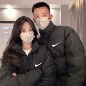 High Quality Reps Nike Cotton-Padded Coat Black Soft And Smooth Winter Windproof Cuffs