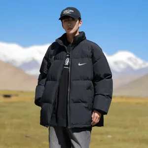 Luxury Nike Cotton-Padded Coat Blue Down Winter