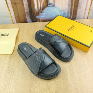 High Quality Fendi Genuine Leather Slippers