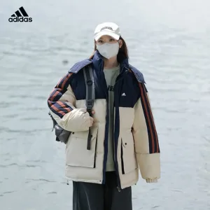 Reps High Quality Adidas Outerwear Red Cotton Down Woven Fabric Jacquard