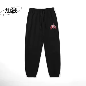 High Quality Designer Jordan Sweatpants Red Fleece Fabric