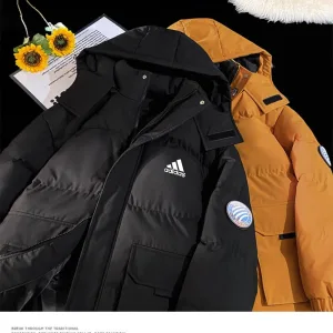 Reps Super Clone Adidas Down Jacket Green Cotton Thick Winter