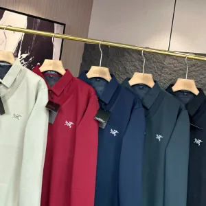 Designer Archaeopteryx Long-Sleeved Shirts Red Wool Fleece Fabric Simple And Elegant Autumn Winter