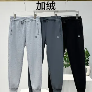 High Quality AAA Loewe Sweatpants Red Fleece Knitted Fabric Exquisite Workmanship Street Style Autumn Winter Warm Zippered Pocket