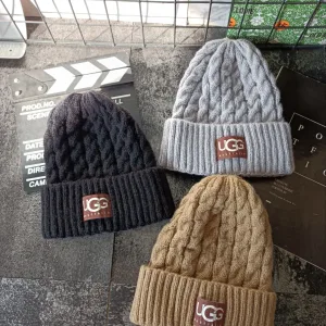High Quality Ugg Hats Black Wool Cable Knit Winter
