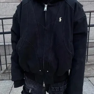 High Quality Designer Ralph Lauren Outerwear Ash Cotton Canvas Faux Mink Fur Fleece Twill Autumn Winter Relaxed Silhouette