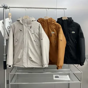 Super Clone Lacoste Coat Yellow Cotton Down Microfiber Winter