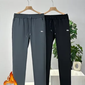 AAA Lacoste Trousers Ash Silk Velvet Fleece Milk Autumn Winter And Slim Fit Embroidery