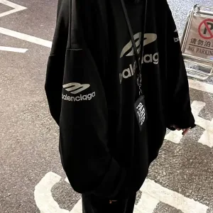 AAA Reps Balenciaga Hoodie Red Double-Sided Fabric Winter