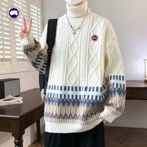 Luxury Canada Goose Sweater Red Knitted Fabric