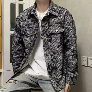 High Quality AAA Dior Jacket Red Jacquard Denim