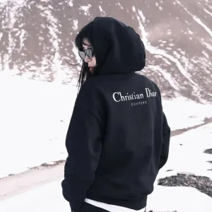 Designer Dior Hoodie Red Double-Sided Fabric Winter