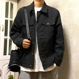 Luxury Chrome Hearts Coat Black Jacquard Denim