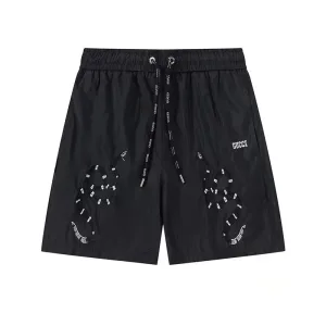 Super Clone Designer Gucci Shorts Red Polyester Quick-Drying Exquisite Workmanship High-Quality Materials Summer Patch Side Pockets