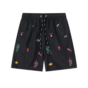 Super Clone Designer Gucci Shorts Red Polyester Quick-Drying Exquisite Workmanship High-Quality Materials Summer Patch Side Pockets
