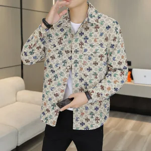 Luxury High Quality Chrome Hearts Long-Sleeved Shirt Red Cotton Jacquard