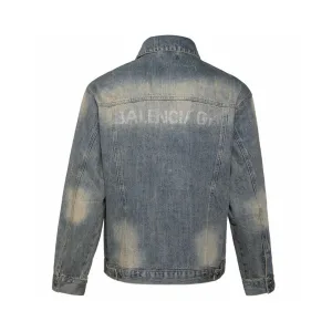 AAA High Quality Balenciaga Coat Red Twill Denim Sophistication Autumn Winter And